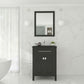 Wimbledon 24" Espresso Bathroom Vanity with Matte Black VIVA Stone Solid Surface Countertop