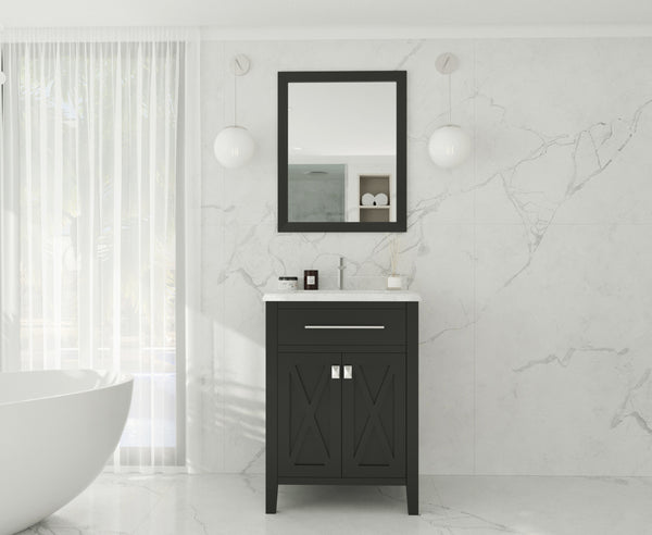 Wimbledon 24 Espresso Bathroom Vanity with White Carrara Marble Countertop
