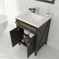Wimbledon 24" Espresso Bathroom Vanity with White Carrara Marble Countertop