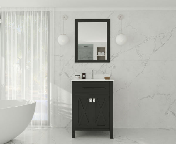 Wimbledon 24 Espresso Bathroom Vanity with White Quartz Countertop
