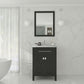 Wimbledon 24" Espresso Bathroom Vanity with White Stripes Marble Countertop