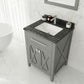 Wimbledon 24" Grey Bathroom Vanity with Black Wood Marble Countertop