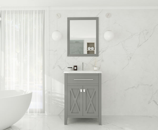Wimbledon 24 Grey Bathroom Vanity with White Carrara Marble Countertop