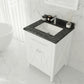 Wimbledon 24" White Bathroom Vanity with Black Wood Marble Countertop