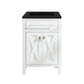 Wimbledon 24" White Bathroom Vanity with Matte Black VIVA Stone Solid Surface Countertop