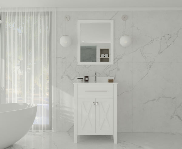 Wimbledon 24 White Bathroom Vanity with White Quartz Countertop