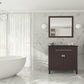 Wimbledon 36" Brown Bathroom Vanity with Matte Black VIVA Stone Solid Surface Countertop
