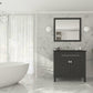 Wimbledon 36" Espresso Bathroom Vanity with Matte Black VIVA Stone Solid Surface Countertop