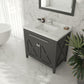 Wimbledon 36" Espresso Bathroom Vanity with White Carrara Marble Countertop