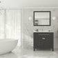Wimbledon 36" Espresso Bathroom Vanity with White Carrara Marble Countertop