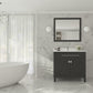 Wimbledon 36" Espresso Bathroom Vanity with White Quartz Countertop