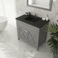 Wimbledon 36" Grey Bathroom Vanity with Matte Black VIVA Stone Solid Surface Countertop