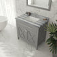Wimbledon 36" Grey Bathroom Vanity with White Stripes Marble Countertop