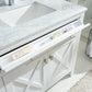 Wimbledon 36" White Bathroom Vanity with Black Wood Marble Countertop