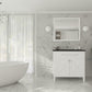 Wimbledon 36" White Bathroom Vanity with Matte Black VIVA Stone Solid Surface Countertop