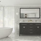 Wimbledon 60" Espresso Double Sink Bathroom Vanity with White Carrara Marble Countertop