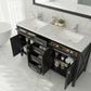 Wimbledon 60" Espresso Double Sink Bathroom Vanity with White Carrara Marble Countertop
