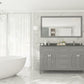 Wimbledon 60" Grey Double Sink Bathroom Vanity with Black Wood Marble Countertop