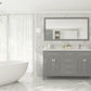 Wimbledon 60" Grey Double Sink Bathroom Vanity with White Carrara Marble Countertop