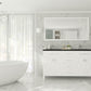 Wimbledon 60" White Double Sink Bathroom Vanity with Matte Black VIVA Stone Solid Surface Countertop