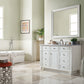 Bristol 48" Single Vanity, Bright White w/ 3 CM Carrara Marble Top