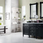 Brittany 60" Double Vanity, Black Onyx w/ 3 CM Carrara Marble Top