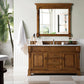 Brookfield 60" Single Vanity, Country Oak w/ 3 CM Carrara Marble Top