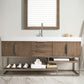 Columbia 72" Single Vanity, Latte Oak w/ Glossy White Composite Stone Top