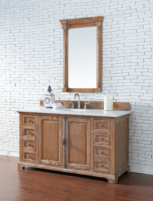 Providence 60" Single Vanity, Driftwood w/ 3 CM White Zeus Quartz Top