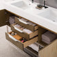 Columbia 59" Double Vanity, Latte Oak w/ Glossy White Composite Stone Top