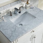 Bristol 36" Single Vanity, Bright White w/ 3 CM Carrara Marble Top