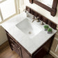 Brittany 30" Single Vanity, Burnished Mahogany w/ 3 CM Carrara Marble Top