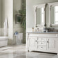 Brookfield 60" Double Vanity, Bright White w/ 3 CM Carrara Marble Top