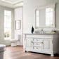 Brookfield 60" Single Vanity, Bright White w/ 3 CM Carrara Marble Top