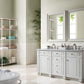 Bristol 60" Double Vanity, Bright White w/ 3 CM Carrara Marble Top