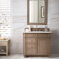 Bristol 36" Single Vanity, Whitewashed Walnut w/ 3 CM Arctic Fall Solid Surface Top