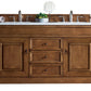 Brookfield 60" Double Vanity, Country Oak w/ 3 CM Arctic Fall Solid Surface Top