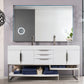 Columbia 72" Double Vanity, Glossy White w/ Glossy White Composite Stone Top