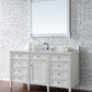 Brittany 60" Single Vanity, Bright White w/ 3 CM White Zeus Quartz Top