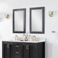 Ivy 24" Rectangular Bathroom Wood Framed Wall Mirror in Black Oak
