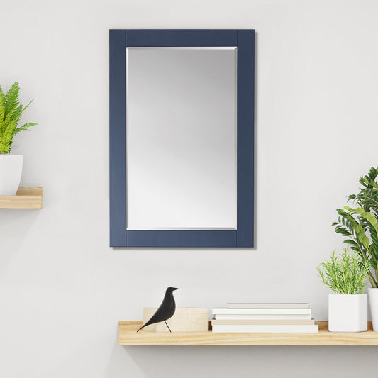 Ivy 24" Rectangular Bathroom Wood Framed Wall Mirror in Royal Blue