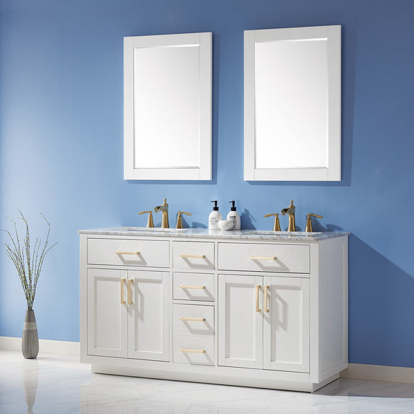 Ivy 24 Rectangular Bathroom Wood Framed Wall Mirror in White