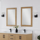 Ivy 24" Rectangular Bathroom Wood Framed Wall Mirror in Washed Oak
