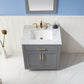 Ivy 30" Single Bathroom Vanity Set in Gray and Carrara White Marble Countertop with Mirror