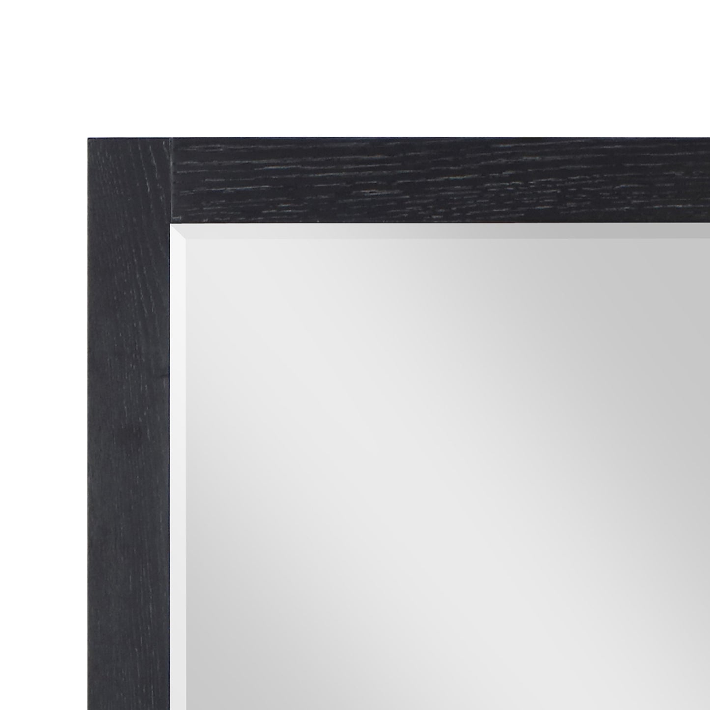 Ivy 28" Rectangular Bathroom Wood Framed Wall Mirror in Black Oak