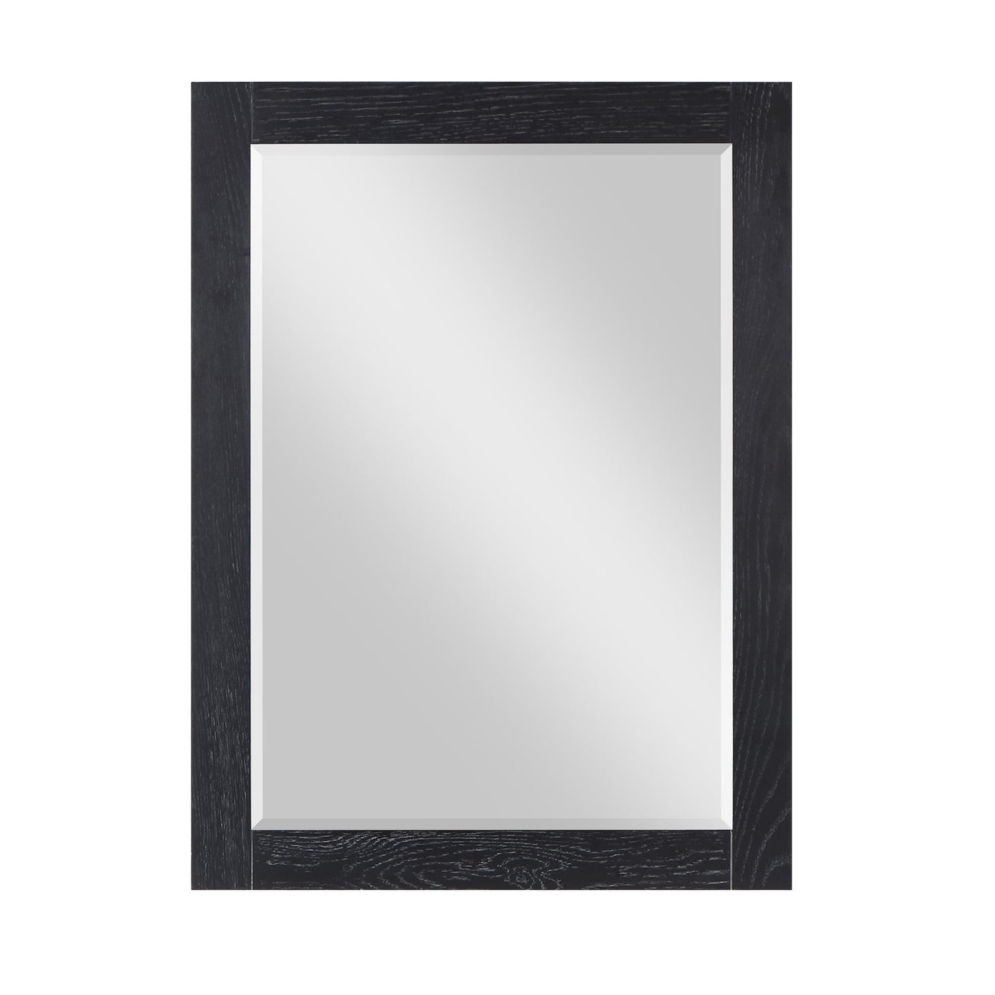 Ivy 28" Rectangular Bathroom Wood Framed Wall Mirror in Black Oak