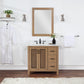 Ivy 28" Rectangular Bathroom Wood Framed Wall Mirror in Brown Pine