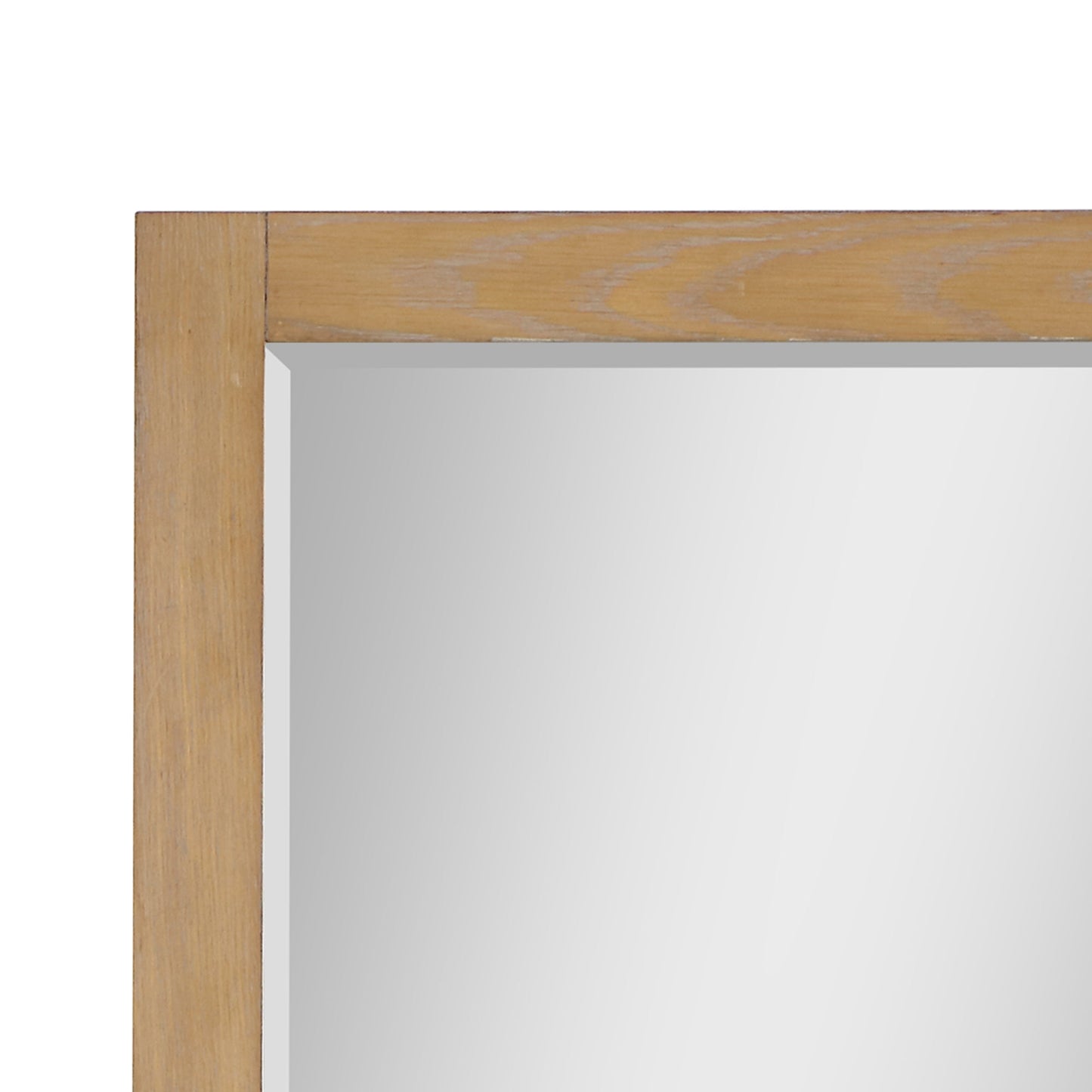 Ivy 28" Rectangular Bathroom Wood Framed Wall Mirror in Washed Oak