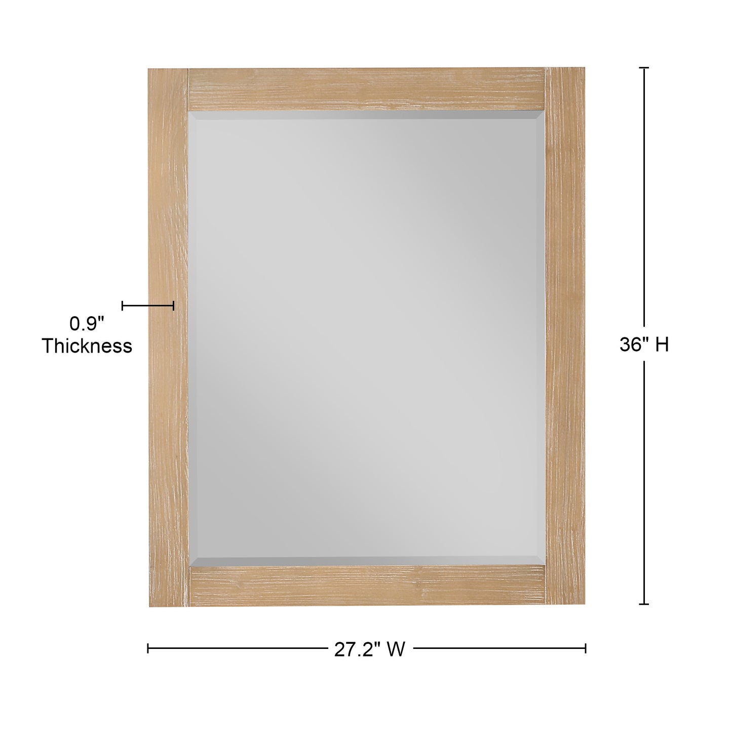 Ivy 28" Rectangular Bathroom Wood Framed Wall Mirror in Weathered Pine