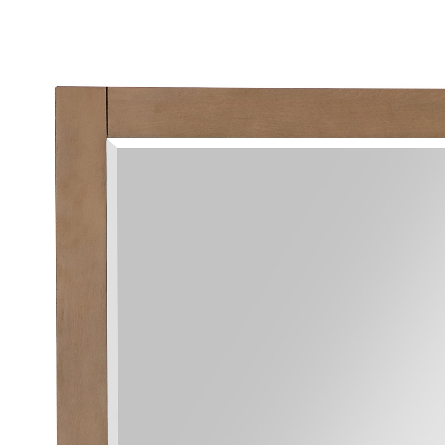Ivy 48" Rectangular Bathroom Wood Framed Wall Mirror in Brown Pine